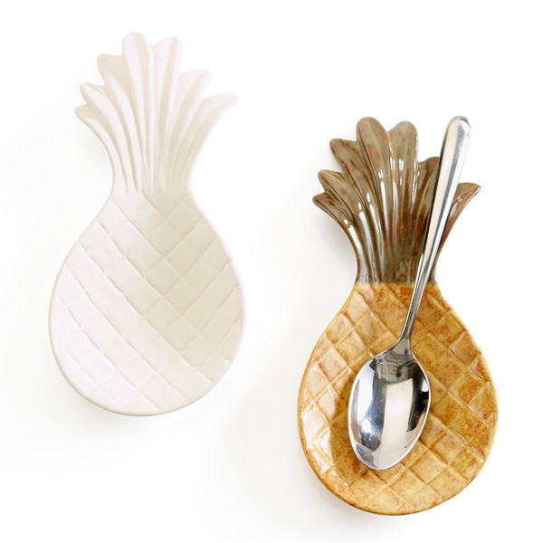 Pineapple Spoon Rest by Gare Leaders in Ceramic Bisque and the Paint
