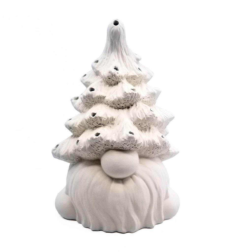 Christmas tree gnome lantern by gare leaders in ceramic bisque and Christmas tree gnome lantern by gare leaders in ceramic bisque and