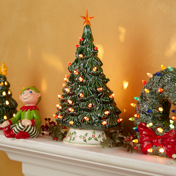 Mantle of Trees & Holiday Decor