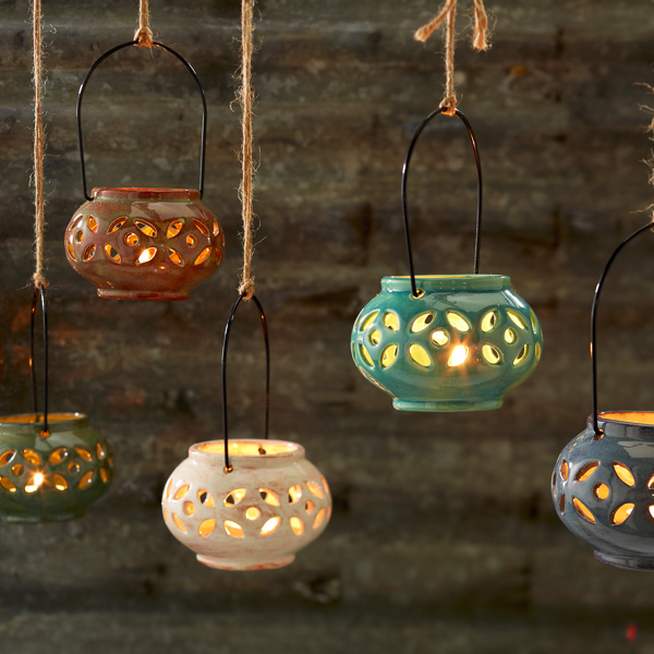 Hanging Lanterns with Pottery Glazes 