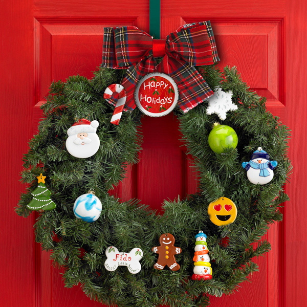 Holiday Wreath with Ornaments