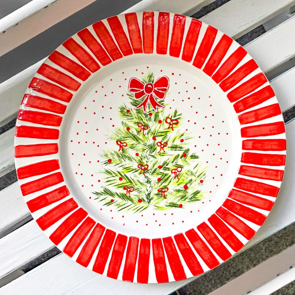 Christmas Tree & Bow Plate